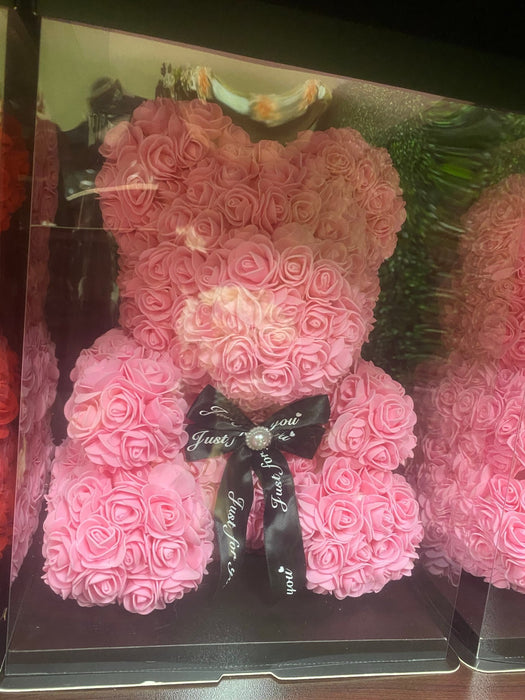 Trendy Pink Flower Bear -Large