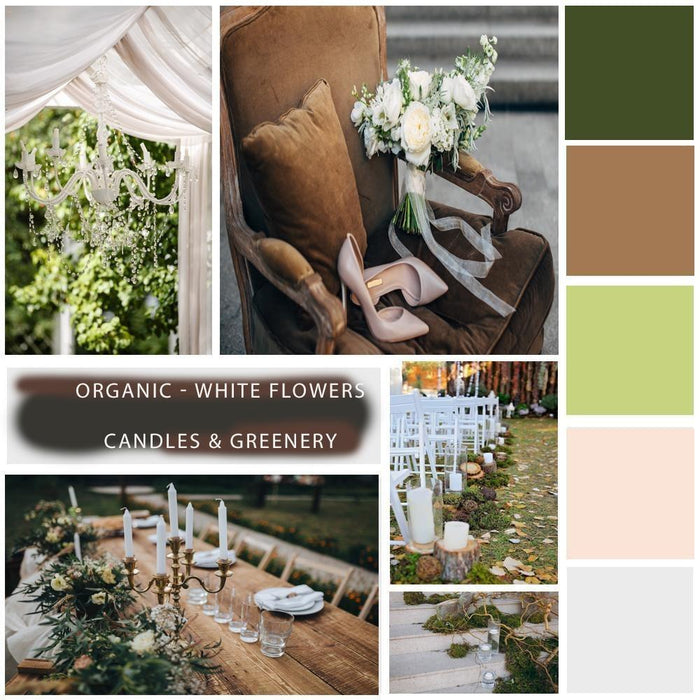 White and Green Organic Wedding Floral Package