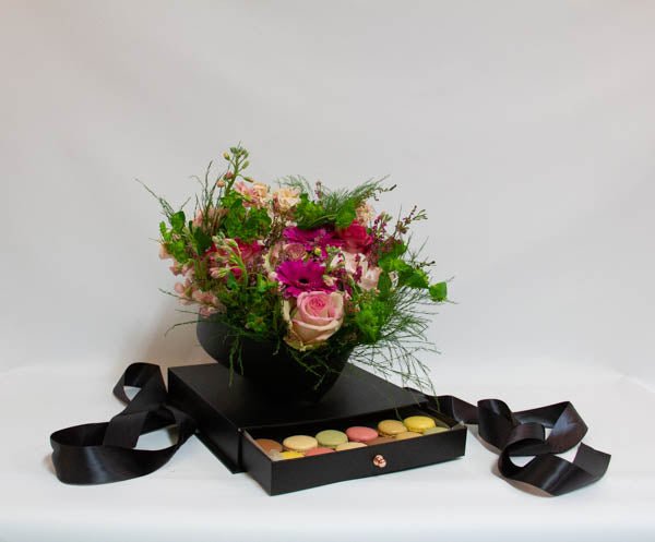 Black Surprise Box with Drawer - Mixed Flowers