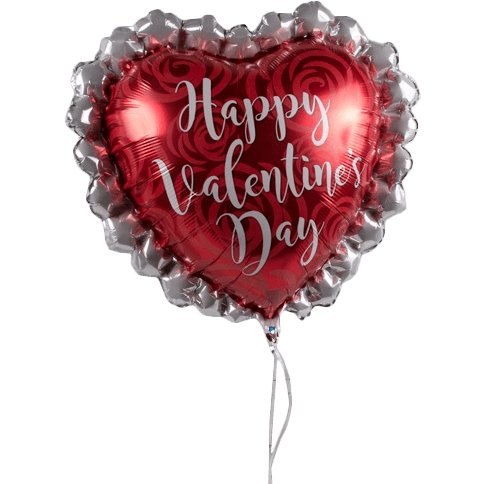 Big and Ruffled Happy Valentine's Day Balloon - flowersbypouparina.com