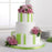 Striped fondant cake with lavender roses - flowersbypouparina.com