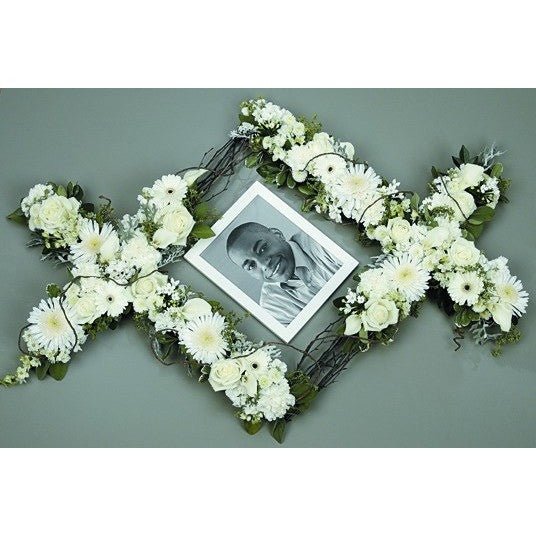 White Flowers Sympathy Tribute Frame - Flowers by Pouparina