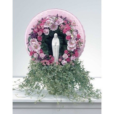 Pastel Colors Flowers with Ivy and Madonna Tribute - Flowers by Pouparina