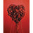 Red Roses Heart with Ribbon Standing Spray - Flowers by Pouparina