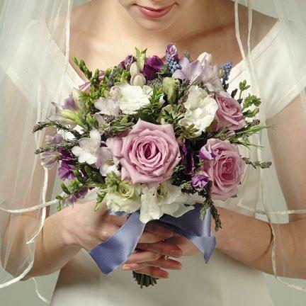 Wedding Lavender Rose and Freesia Bouquet - flowersbypouparina.com