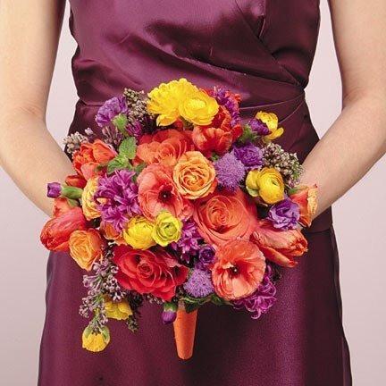Wedding Purple and Orange Bouquet - flowersbypouparina.com