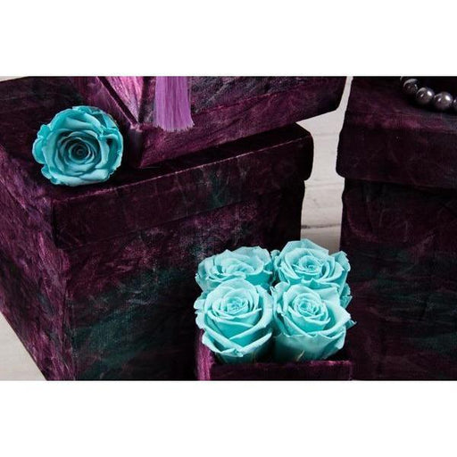 Preserved Roses - Aqua Blue and Lavender - flowersbypouparina.com