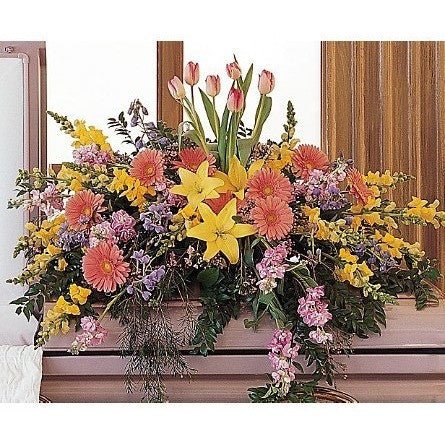 Blooming Glory Casket Spray - Flowers by Pouparina
