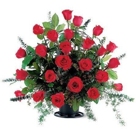 Blooming Red Roses Basket - Flowers by Pouparina